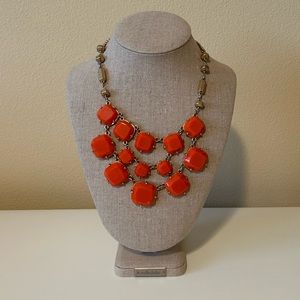 Stella & Dot Orange Olivia Bib Necklace